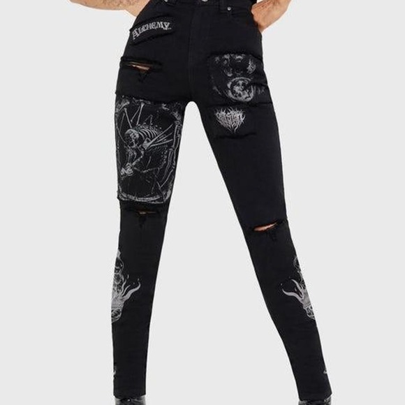 Killstar Grail of loathing skinny jeans size 3xl NWT